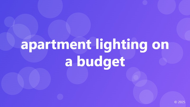 apartment lighting on a budget