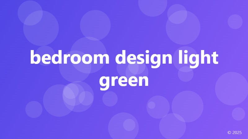 bedroom design light green