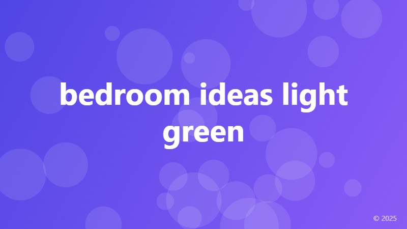 bedroom ideas light green