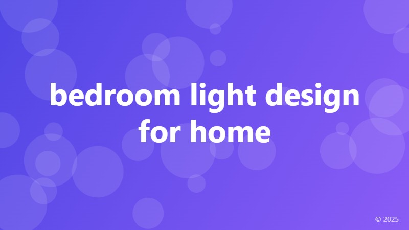 bedroom light design for home