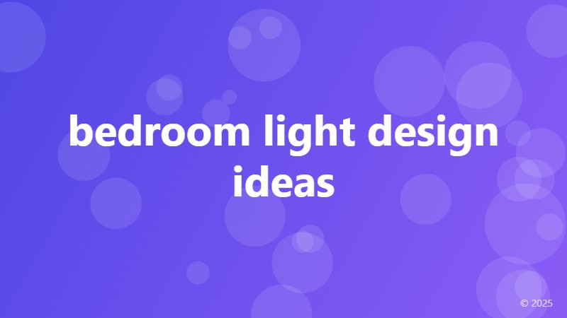 bedroom light design ideas