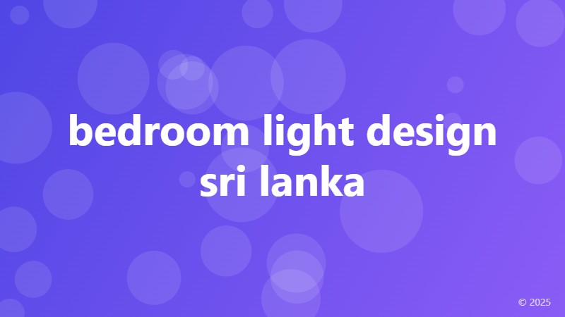 bedroom light design sri lanka