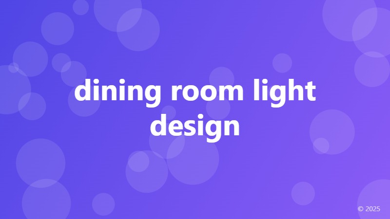 dining room light design