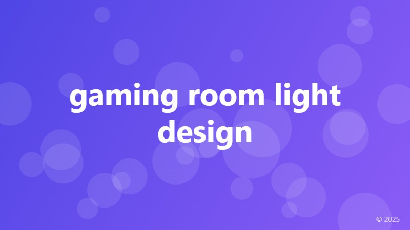 gaming room light design