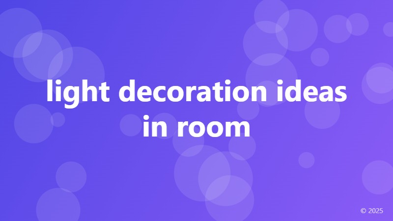 light decoration ideas in room
