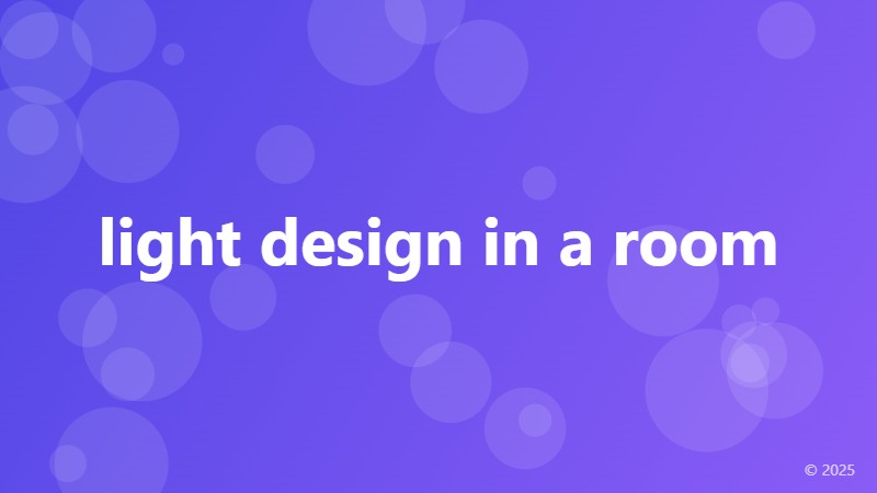 light design in a room