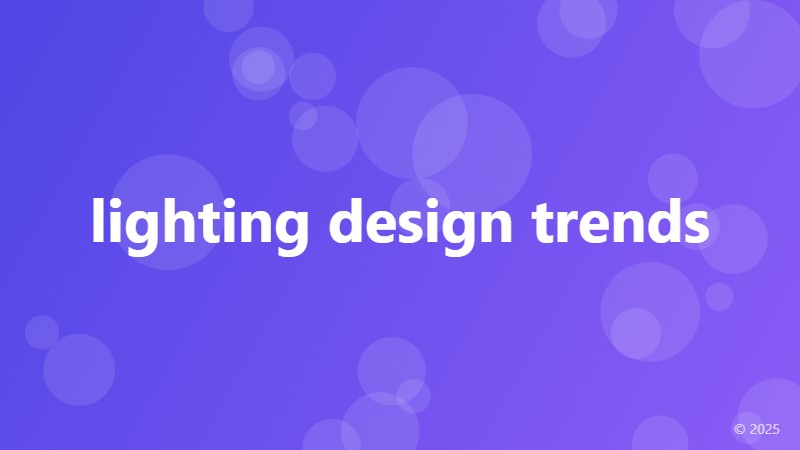 lighting design trends