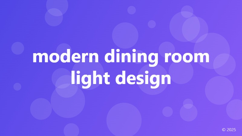 modern dining room light design