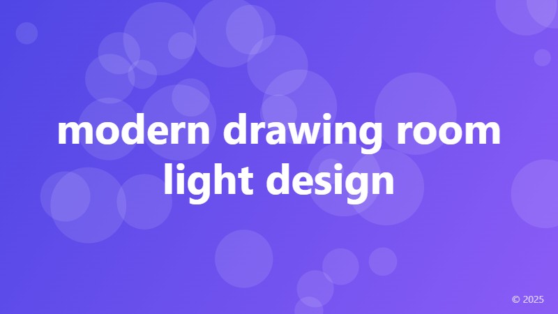 modern drawing room light design