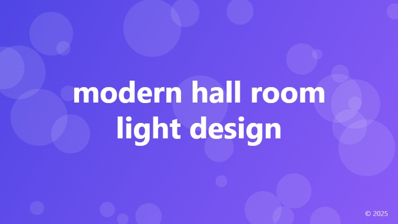 modern hall room light design