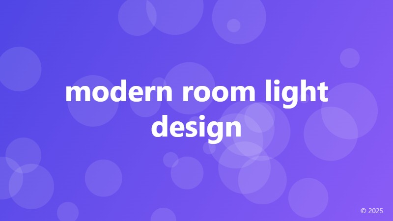 modern room light design