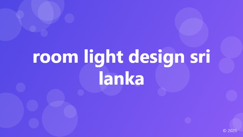 room light design sri lanka
