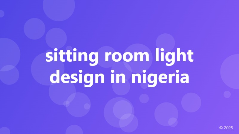 sitting room light design in nigeria