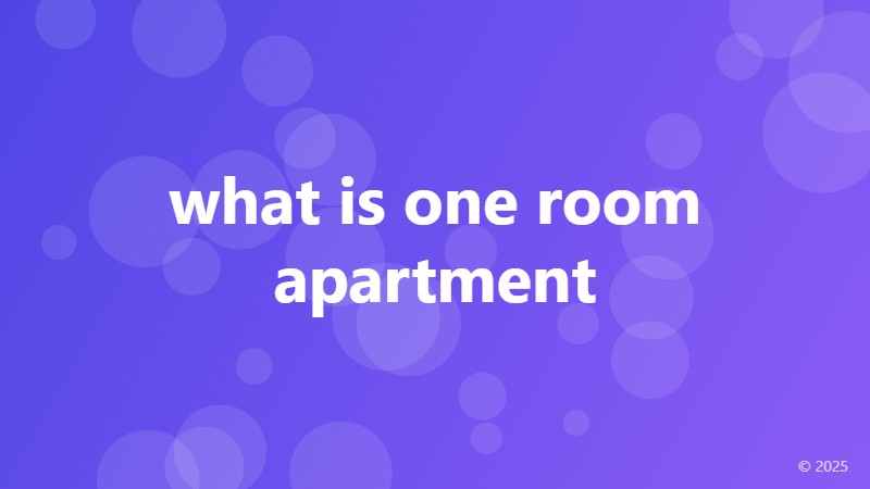 what is one room apartment